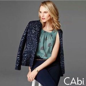 CAbi #984 Tulip Print Tunic Sleeveless Top Teal Small